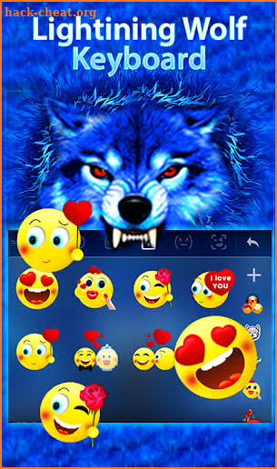 Blue Lightning Wolf Keyboard Theme screenshot