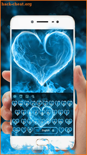 Blue Love Flame Keyboard Theme screenshot