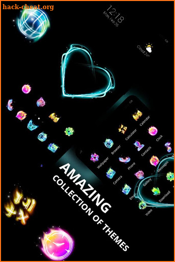 Blue love heart theme color laser light afterimage screenshot