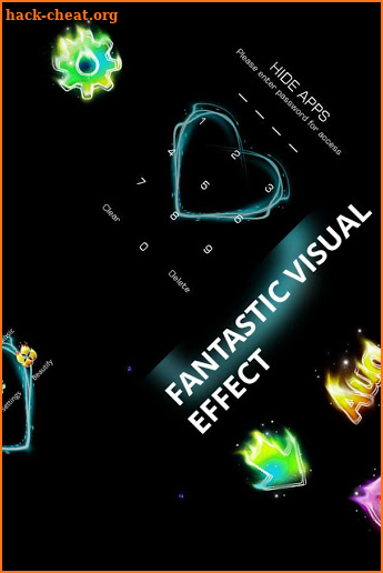 Blue love heart theme color laser light afterimage screenshot