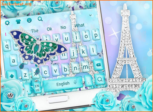 Blue love in Paris tower keyboard theme screenshot