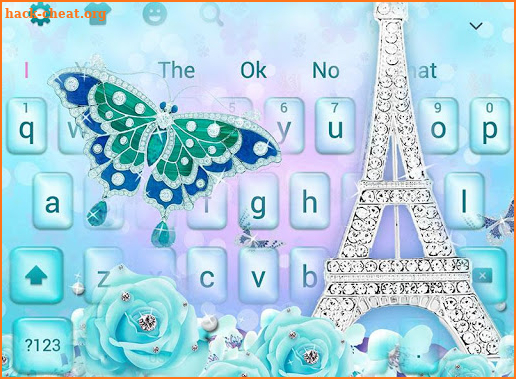 Blue love in Paris tower keyboard theme screenshot