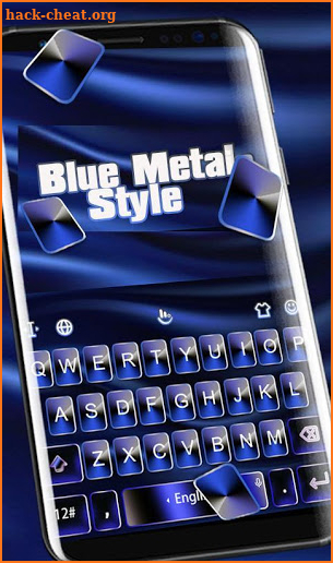Blue Metal Style Keyboard Theme screenshot