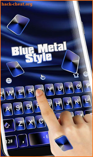 Blue Metal Style Keyboard Theme screenshot