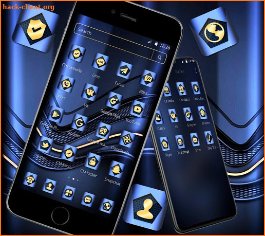 Blue Metallic Business Launcher Theme 💙 screenshot