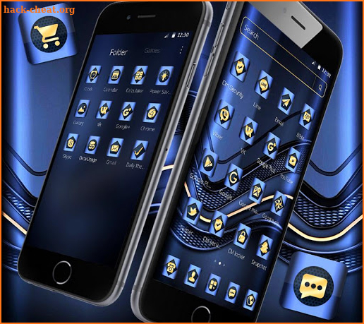 Blue Metallic Business Launcher Theme 💙 screenshot