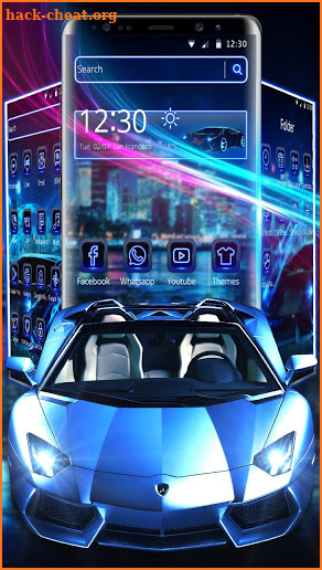 Blue Neon Car Theme screenshot