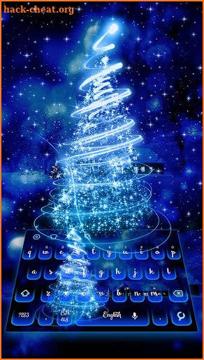 Blue Neon Christmas Tree Keyboard screenshot