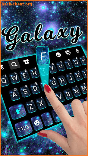 Blue Neon Galaxy Keyboard Theme screenshot