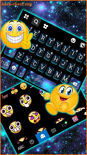 Blue Neon Galaxy Keyboard Theme screenshot