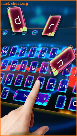 Blue Neon Speedometer Keyboard screenshot