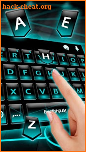 Blue Neon Tech Beam Keyboard Theme screenshot