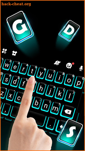 Blue Neon Tech Keyboard Theme screenshot