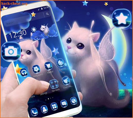 Blue Night Fairy Cat Theme screenshot