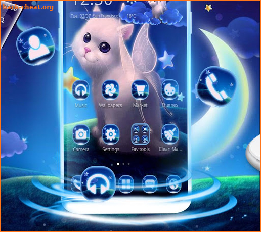 Blue Night Fairy Cat Theme screenshot