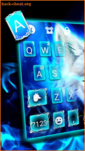 Blue Night Wolf Keyboard Theme screenshot