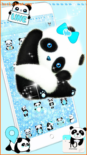 Blue Panda Cute Theme screenshot