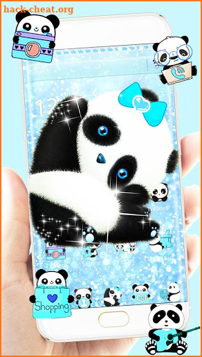 Blue Panda Cute Theme screenshot