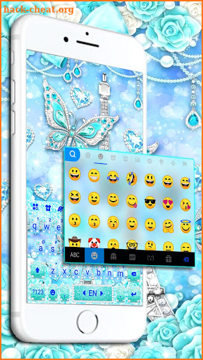 Blue Paris Butterfly Keyboard Theme screenshot