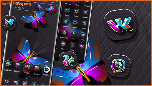 Blue Pink Butterfly Theme screenshot