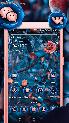 Blue Pink Rose Launcher Theme screenshot