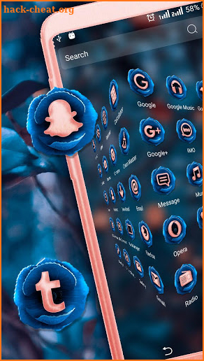 Blue Pink Rose Launcher Theme screenshot
