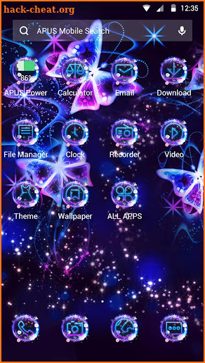Blue Purple Beautiful Butterfly Free Theme screenshot