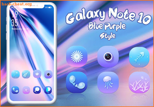 Blue purple colorful theme galaxy note 10 launcher screenshot