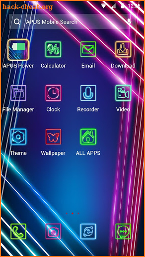 Blue Purple Neon APUS Launcher theme screenshot