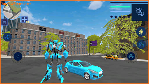 Blue Robot Car Transforme Futuristic Supercar Hero screenshot