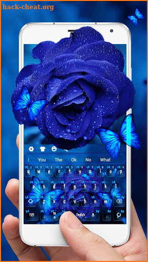 Blue Rose Butterfly Keyboard Theme screenshot