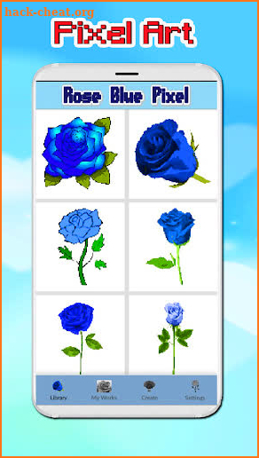 Blue Rose Flowers Color By Number-PixelArt screenshot