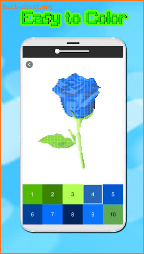 Blue Rose Flowers Color By Number-PixelArt screenshot