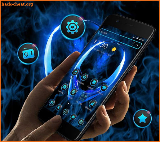 Blue Science Alien Tech Theme screenshot