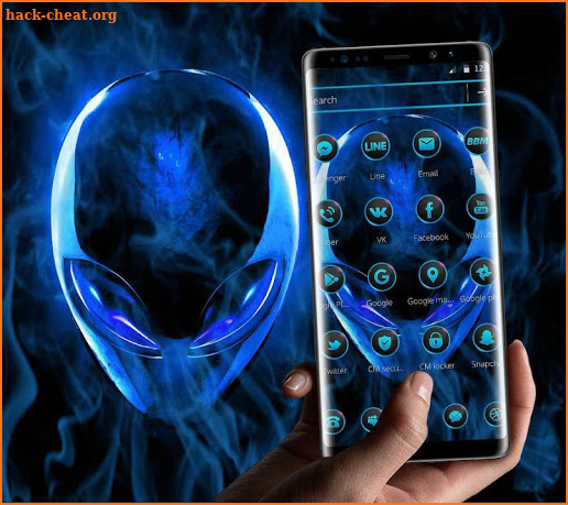 Blue Science Alien Tech Theme screenshot