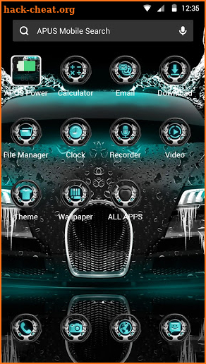 Blue Supercar APUS Launcher theme screenshot