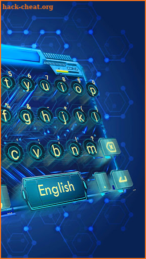 Blue Tech 3d Keyboard Theme screenshot