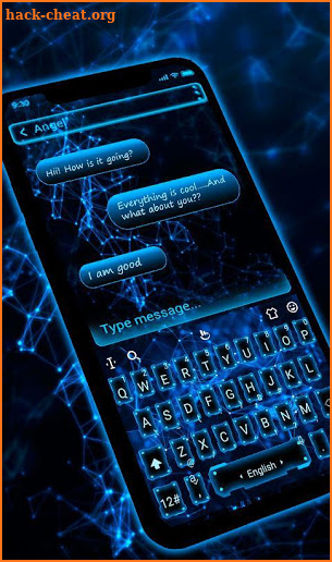Blue Tech Keyboard Theme screenshot