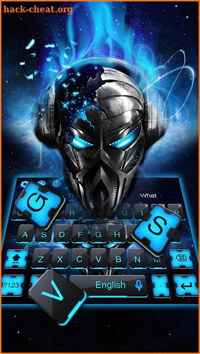 Blue Tech Metallic Skull keyboard screenshot
