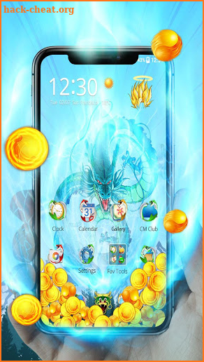 Blue Ultimate Dragon Gravity Ball theme screenshot