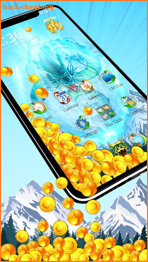 Blue Ultimate Dragon Gravity Ball theme screenshot