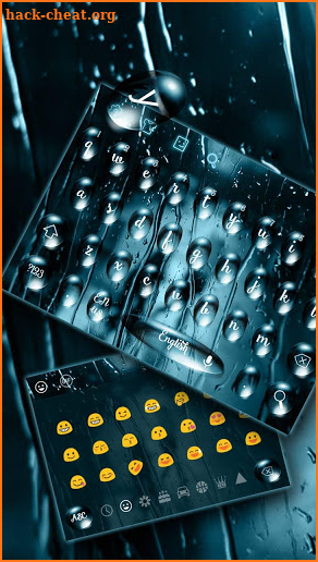 Blue Water Droplet Texture Keyboard screenshot