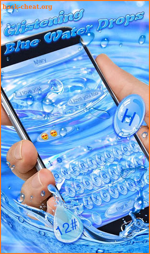 Blue Water Drops Keyboard Theme screenshot