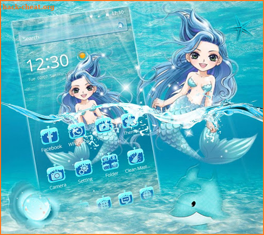 Blue Water Mermaid Theme screenshot