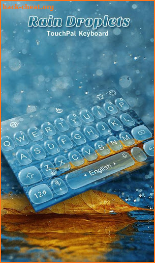 Blue Water Rain Droplets Keyboard Theme screenshot