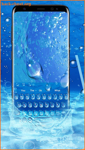 Blue Water Rain Drops Keyboard Theme screenshot