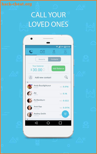 Bluee Cheap International Calls & Mobile Top-Up screenshot