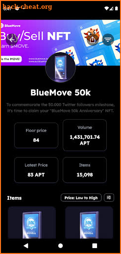 BlueMove - NFT Marketplace screenshot