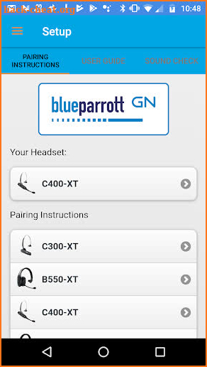 BlueParrott App screenshot