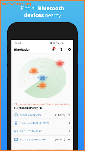 BlueRadar - Find my Bluetooth device, BLE & Beacon screenshot